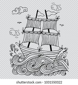 Sketch of a sailboat