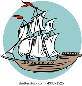 sketch of sailing ship