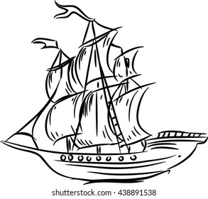 sketch of sailing ship