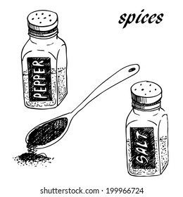 sketch of salt and pepper