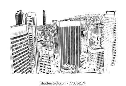 Sketch San Fransisco City California Usa Stock Vector (Royalty Free ...