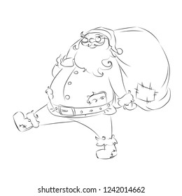 sketch of Santa Claus. vector Doodle on white background