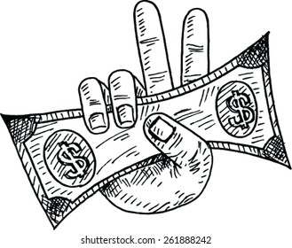 sketch of save money, vector illustration