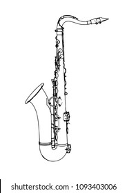 sketch of a saxophone vector