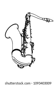 sketch of a saxophone vector