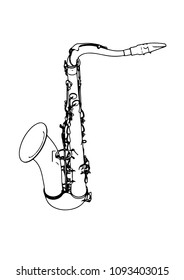 sketch of a saxophone vector