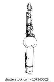 sketch of a saxophone vector