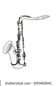 sketch of a saxophone vector
