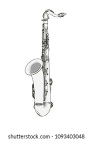 sketch of a saxophone vector
