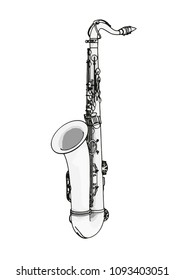 sketch of a saxophone vector