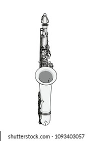 sketch of a saxophone vector