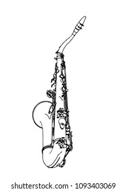sketch of a saxophone vector
