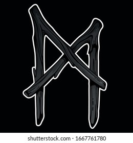 sketch of scandinavian viking runes