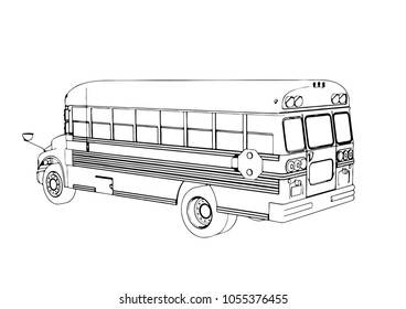 Sketch School Bus Vector Stock Vector (Royalty Free) 1055376455 ...