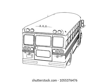 sketch of school bus vector