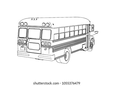 sketch of school bus vector