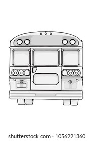 sketch of school bus vector
