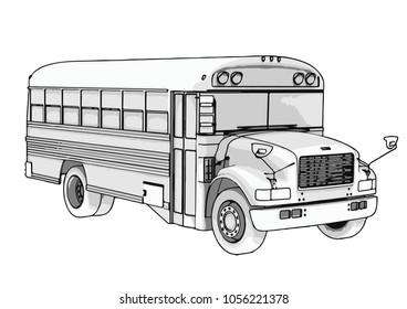 sketch of school bus vector
