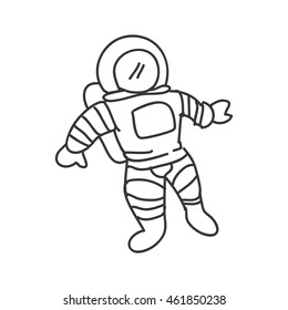 Sketch and science concept represented by astronaut icon. Isolated and flat illustration
