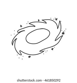 Sketch and science concept represented by galaxy icon. Isolated and flat illustration