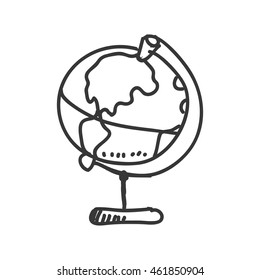 Sketch and science concept represented by planet icon. Isolated and flat illustration