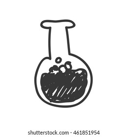 Sketch and science concept represented by flask icon. Isolated and flat illustration