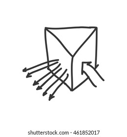 Sketch and science concept represented by light effect icon. Isolated and flat illustration