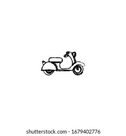 sketch of scooter cartoon sticker design