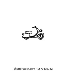 sketch of scooter cartoon sticker design