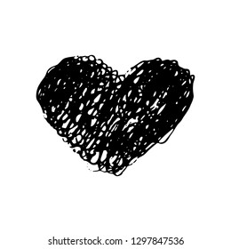 Sketch Scribble Heart. Hand drawn Pencil Scribble Hearts. Vector illustration.