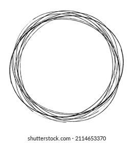 Esbozo, garabatos, líneas gruesas y esquemáticas. Dibujar lápiz dibujado a mano, círculos de dibujo de lápiz