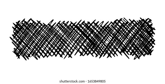 Sketch scribble smear. Black pencil drawing in the shape of a rectangle on white background. Great design for any purposes. Vector illustration.