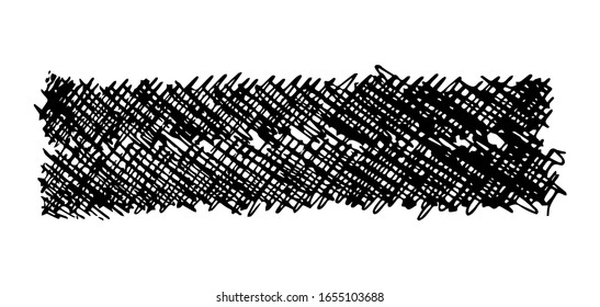 Esbozar escaramuza de garabatos. Dibujo de lápiz negro en forma de rectángulo sobre fondo blanco. Gran diseño para cualquier propósito. Ilustración vectorial.