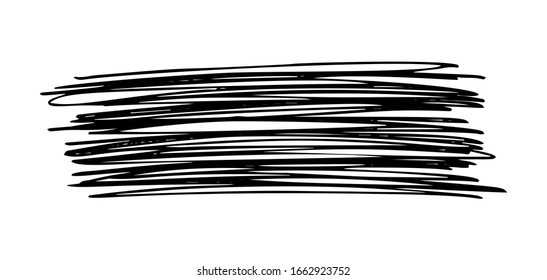 Sketch scribble smear. Black pencil drawing in the shape of a rectangle on white background. Great design for any purposes. Vector illustration.