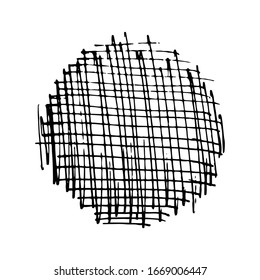 Sketch-Schreib-Abstrich. Schwarze Bleistift-Zeichnung in Form eines Kreises auf weißem Hintergrund. Großartiges Design für jeden Zweck. Vektorillustration.