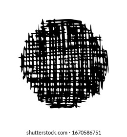 Sketch scribble smear. Black pencil drawing in the shape of a circle on white background. Great design for any purposes. Vector illustration.