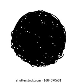 Sketch-Schreib-Abstrich. Schwarze Bleistift-Zeichnung in Form eines Kreises auf weißem Hintergrund. Großartiges Design für jeden Zweck. Vektorillustration.