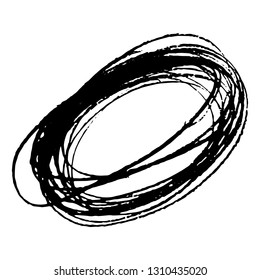 Sketch Scribble Smear Ellipse Shape. Hand drawn Pencil Scribble. Vector illustration.