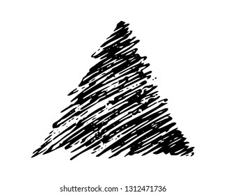 Sketch Scribble Smear Triangle. Hand drawn Pencil Scribble. Vector illustration.