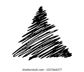 Sketch Scribble Smear Triangle. Hand drawn Pencil Scribble. Vector illustration.