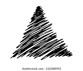 Sketch Scribble Smear Triangle. Hand drawn Pencil Scribble. Vector illustration.