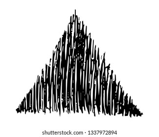 Sketch Scribble Smear Triangle. Hand drawn Pencil Scribble. Vector illustration.