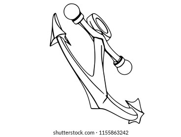 sketch of sea anchor vector