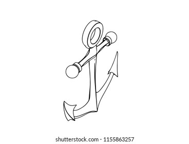 sketch of sea anchor vector