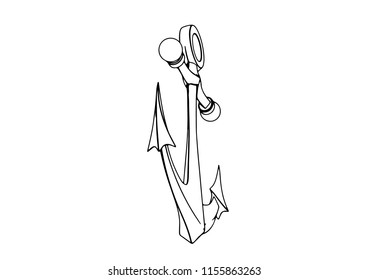 sketch of sea anchor vector