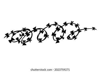 Sketch of seam curl Barbed Wire
