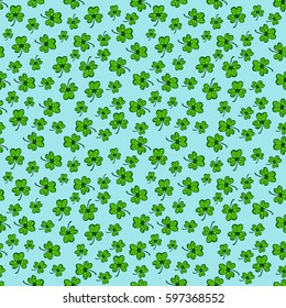 Sketch of seamless background with clover.