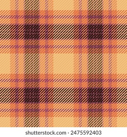 Skizzieren Sie nahtloses Textilgewebe, Vektorgrafik oben Tartan Hintergrund. Panjabi Muster karierte Textur in orange und rot.