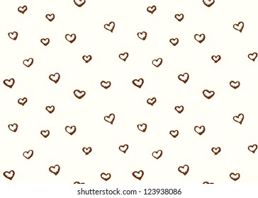 Sketch seamless pattern with hearts