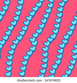 Sketch seamless pattern with hearts waves  